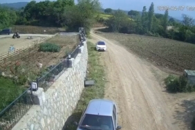 Arazi motosikletinin kaza anı kamerada