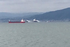 İzmit Körfezi’nde tanker gemisinde korkutan yangın