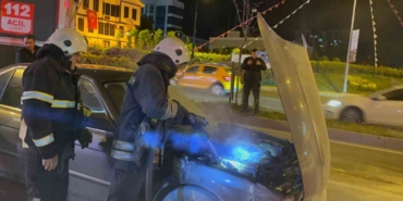 Çorlu’da araç yangını