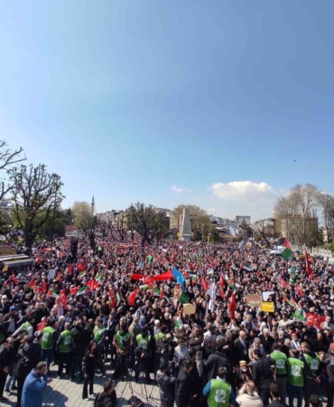 İstanbul’da Filistin’e destek yürüyüşü yapıldı