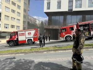 Beşiktaş’ta işçilerin kaldığı otel inşaatında yangın paniği