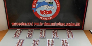 Keşan’da 168 adet sentetik ecza ele geçirildi