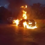 Pendik’te park halindeki otomobil alev topuna döndü