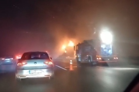 Yavuz Sultan Selim Köprüsü girişinde tır yangını: O anlar kamerada