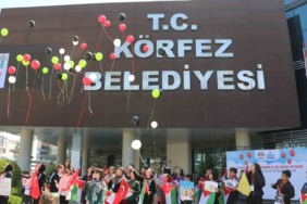 Balonlar Filistinli çocuklar için uçuruldu
