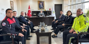 Polis Haftası nedeniyle Kaymakam’ı ziyaret ettiler
