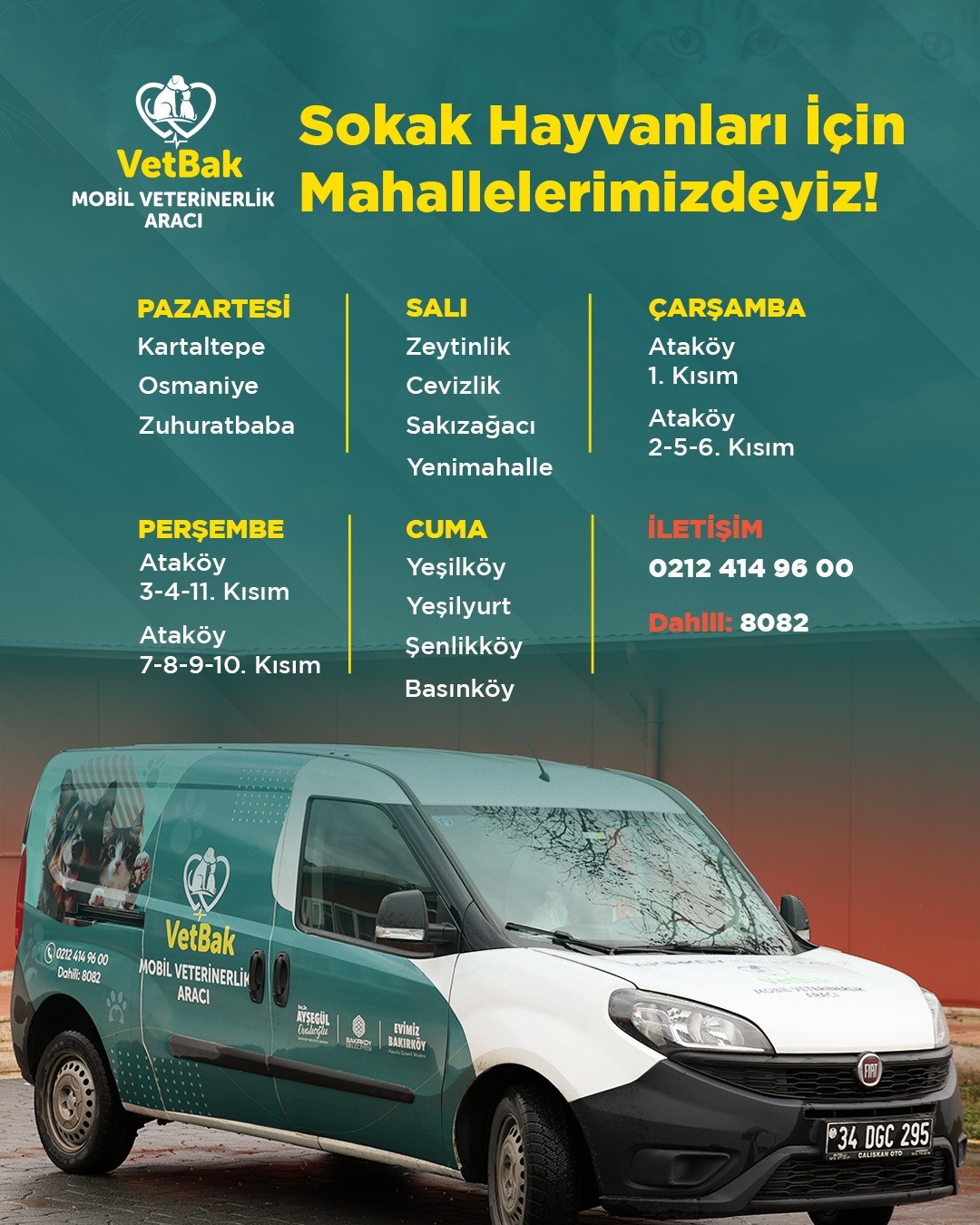 "VETBAK" patili dostların yanında olmaya devam ediyor