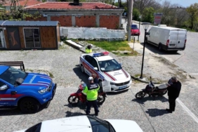 Vize’de jandarmadan drone destekli trafik denetimi