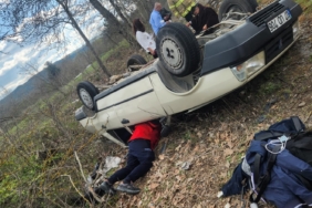 Tofaş otomobil takla attı: 1 kişi yaralandı