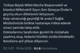 İstanbul Valisi Davut Gül, Sırrı Süreyya Önder’in durumu hakkında paylaşımda bulundu