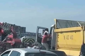 Kamyon tepesinde kavga