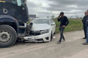 Çorlu’da mıcırlı yoldaki kaza kamerada