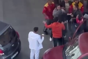 Küçükçekmece’de akaryakıt istasyonunda sıra kavgası kamerada