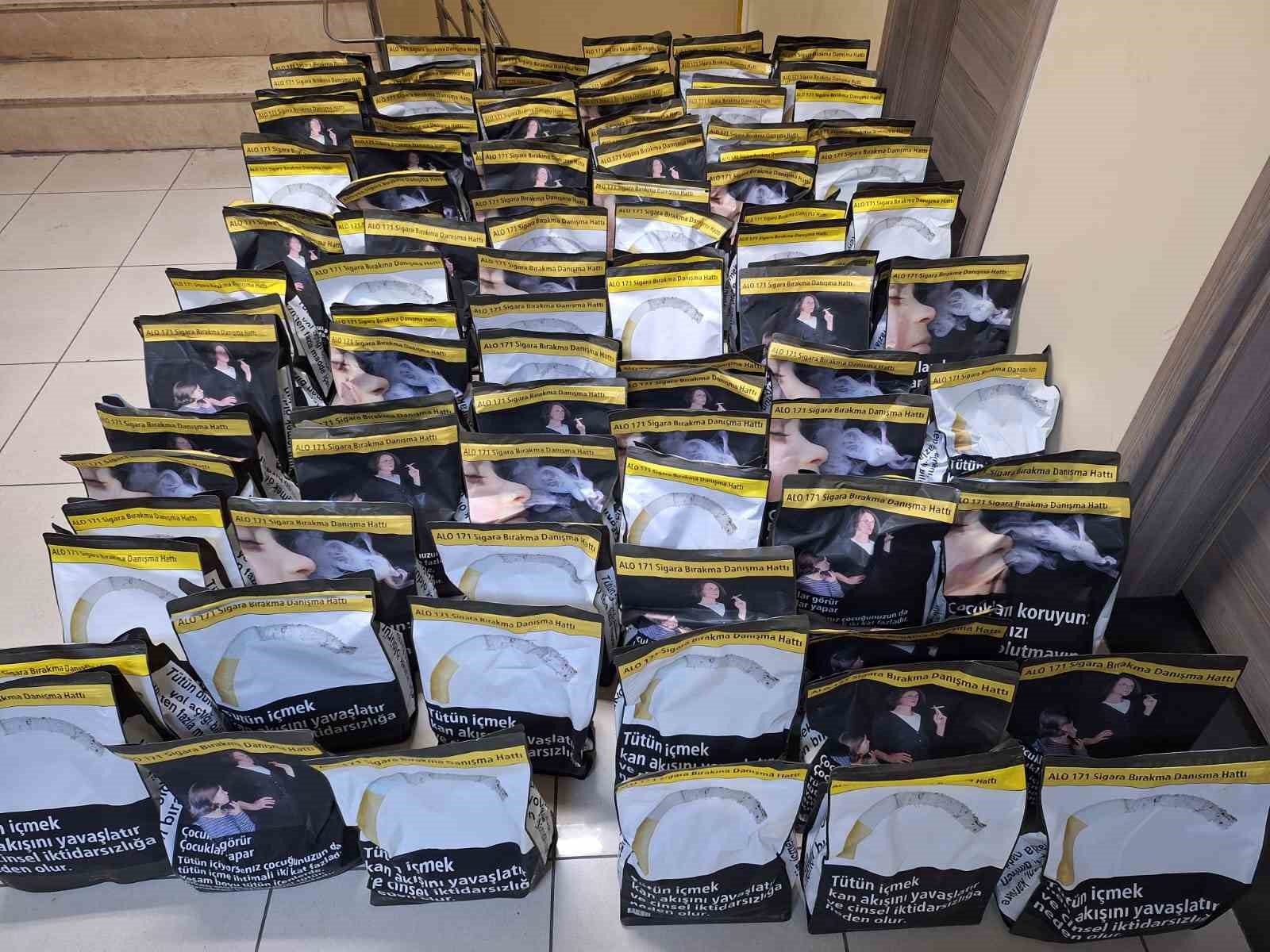 100 kilo kaçak tütün ele geçirildi