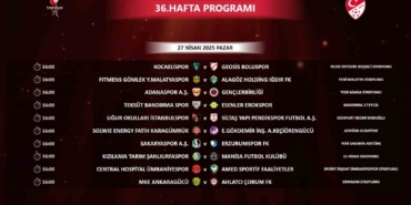 Trendyol 1. Lig’de 36. haftanın programı belli oldu