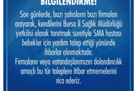 Bursa İl Sağlık Müdürlüğü’nden dolandırıcılık uyarısı