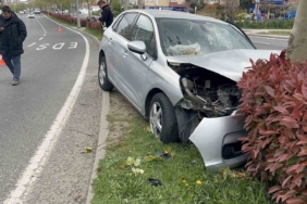 Tekirdağ’da refüje çıkan otomobil ağaca çarptı: 3 yaralı