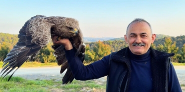 Arnavutköy’de ormanda ot toplayan vatandaş yaralı Kaya Kartalı buldu