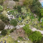 Depremin ardından Şişli Maçka Parkı’ndaki yoğunluk havadan görüntülendi