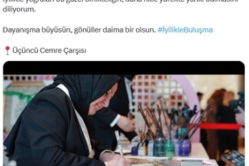 Emine Erdoğan’dan "Cemre Çarşısı" paylaşımı: "İyilikle yoğrulan bu güzel birlikteliğin daha nice yürekte yankı bulmasını diliyorum"