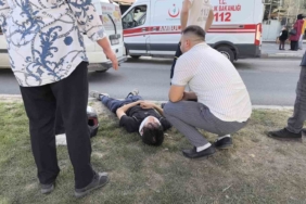 Motosikletli genç ölümden döndü