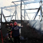 Sakarya’da alevlere teslim olan samanlık küle döndü
