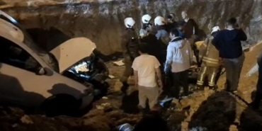 Arnavutköy’de feci kaza, bekçiye çarpıp şantiye alanına uçtu