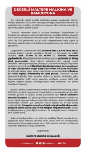 Maltepe Belediyesi: "Ekonomik krizden işçilerimizin en az etkilenmesi için çabalıyoruz"