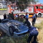 Balıkesir’de takla atan araçta ki 2 şahıs yaralandı