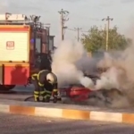 Edirne’de alev alan otomobili terk eden sürücü kayıplara karıştı