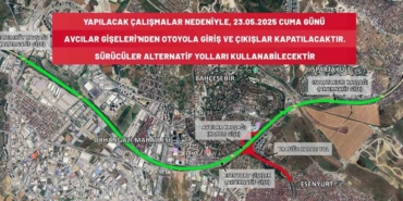 Avcılar gişeleri çalışma nedeniyle araç trafiğine kapatıldı