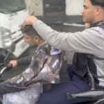 Sultangazi’de seyir halindeki motosiklet üzerinde tıraş