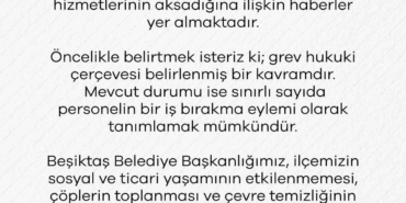 Beşiktaş Belediyesi’nden ‘çöp toplama’ açıklaması