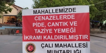 Bursa’nın bu mahallesinde cenazelerde yemek ikramı kaldırıldı