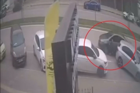 El freni çekilmeyi unutulan araç kazaya böyle karıştı