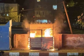 Muratlı Belediyesi’ne ait konteyner alev alev yandı