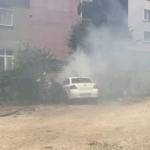 Çatalca’da park halindeki araç alev aldı