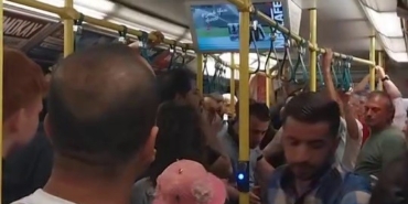 Metroda yer verme tartışması çıktı, ortalık karıştı...