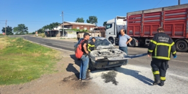 Tekirdağ’da araç yangını paniği