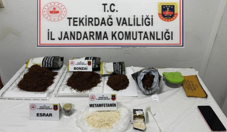Tekirdağ’da 6 ayrı uyuşturucu operasyonunda 2 kiloya yakın madde ele geçirildi