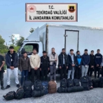 Tekirdağ’da 13 kaçak göçmen ve 1 organizatör yakalandı