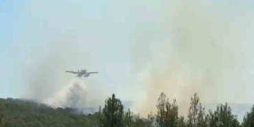 Şarköy’de ormanlık alanda çıkan yangına karadan ve havadan müdahale ediliyor