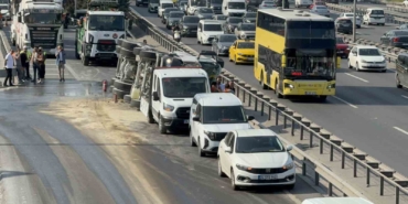 Bahçelievler’de beton mikseri devrildi: Basın Ekspres yan yol trafiğe kapandı