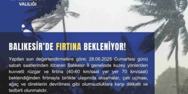 Meteoroloji’den Balıkesir’e fırtına uyarısı