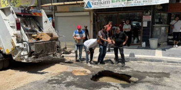 Erdek’te yeni yapılan yol çöktü