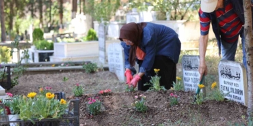 Kabirlere dikilmek amacıyla binlerce çiçek dağıtıldı