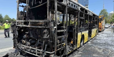 Sarıyer’de İETT otobüsü alevlere teslim oldu