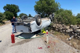 İvrindi’de otomobil takla attı: 1 yaralı