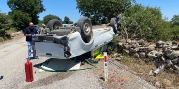 İvrindi’de otomobil takla attı: 1 yaralı