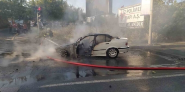 Çorlu’da korku dolu anlar: LPG’li otomobil alev topuna döndü